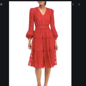 Gal meets glam 8 Annette red tiered dress NWT